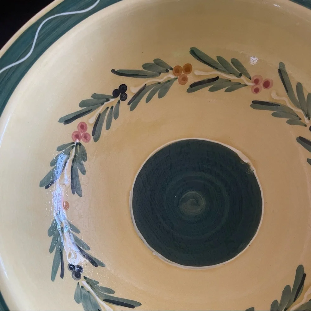 Williams Sonoma Handcrafted Yellow and Green Ceramic Bowl Set